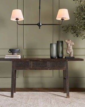 Traditional Double Arm Pendant | Black | Lighting Collective