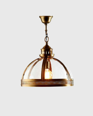 Traditional Glass Dome Chain Pendant | Small | Brass | Lighting Collective