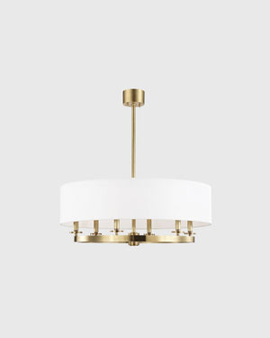 Transitional Linen Pendant Light | Small | Brass