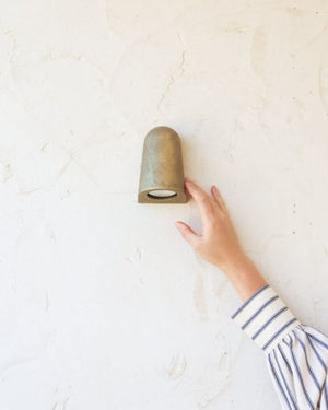 Transitional Styled Brass Bunker Light | Lighting Collective