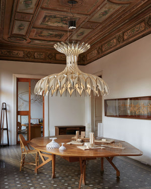 Very Large Designer Timber Dome Pendant Light | Lighting Collective