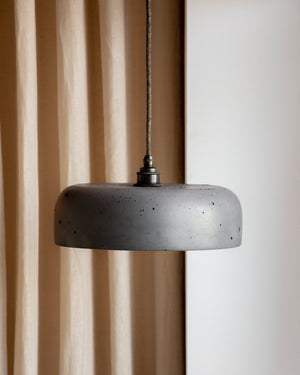 Wide Bowl Concrete Pendant | Charcoal | Lighting Collective