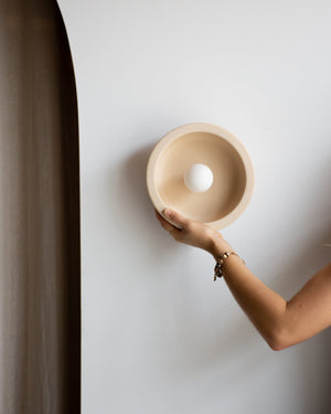 Wide Bowl Concrete Wall Light | Sand | Lighting Collective