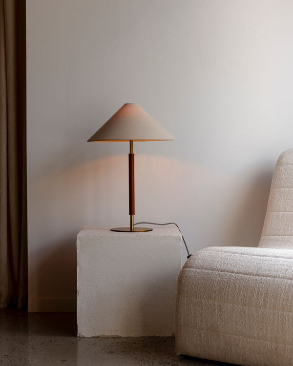 Leather & Brass Table Lamp