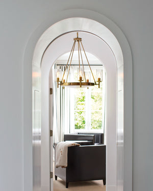 Mid-Century Retro Designed Chandelier, 5 lights Brass