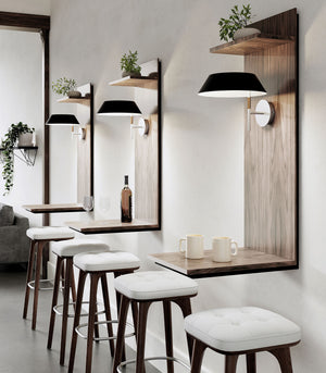 Balanced Black & Synthetic Rattan Wall Light