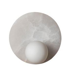 Textured Alabaster Disc Wall Light