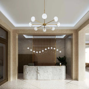 Italian Eight Light Brass Pendant Light-Pendants-IL FANALE (Lightco)-Lighting Collective