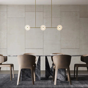 Coral Linear Rod Pendant | Brass | In situ