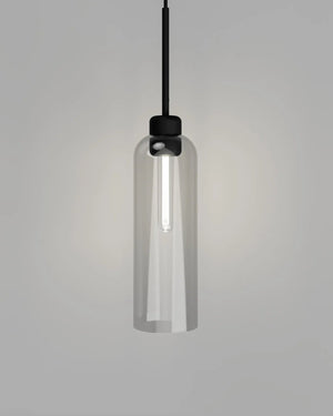 Long Cylindrical Pendant Black Clear