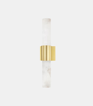 Aged Brass Metal & Alabaster Wall Light | Lighting Collective