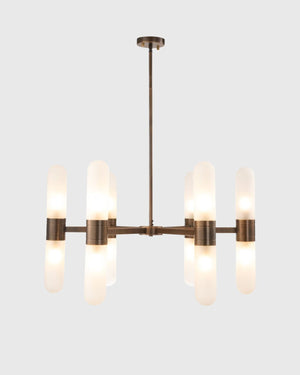 Mid-Century Modern Tubular 12 Light Chandelier | Light On | Lighting Collective