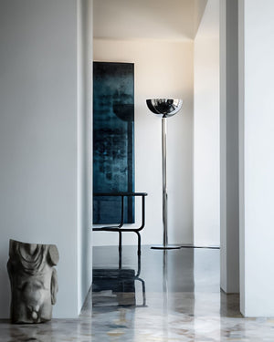 Mid-Century Modern Upside Down Metal Dome Floor Lamp | AM2Z Chrome-Lighting Collective