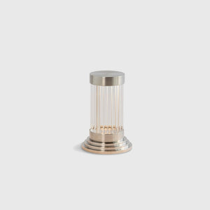 Mini Reeded Glass Table Lamp | Satin Nickel | Lighting Collective