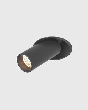 Cylindrical ceiling light in black finish