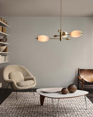 Modern Brass Balanced Arm Chandelier - Lighting Collective