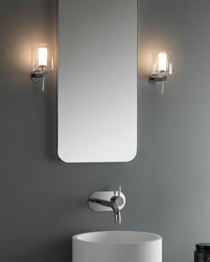 Modern Chrome & Glass Diffuser Wall Light-Lighting Collective
