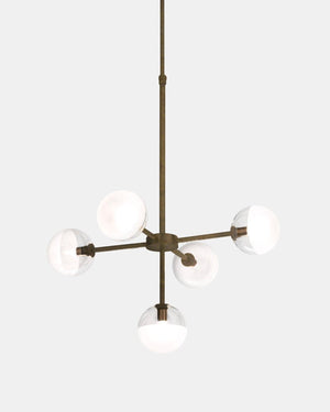Pre-aged brass 5 light pendant