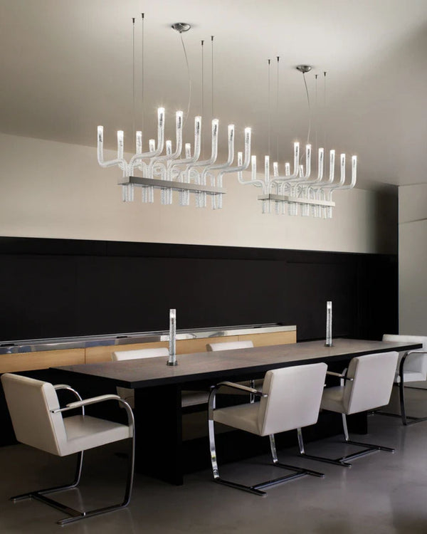 Mouth-Blown Glass Linear Pendant