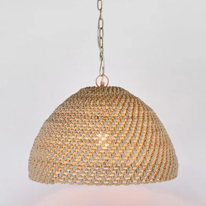 Natural Bleach Rattan Dome Pendant