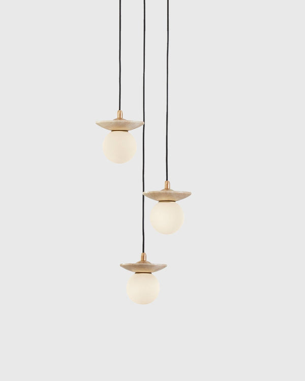 Satin Brass / Travertine