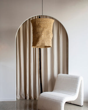 Natural Woven Banana Leaf Pendant | Lyric | Styled in Living Room