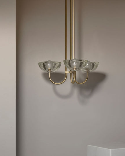 Onyx Stone Triple Dome Pendant | Aurelia | Small | Glass | Brass