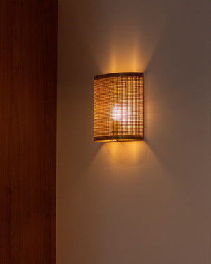 Organic Bagor Weave Wall Light | Styled in  a Minimalist Interior
