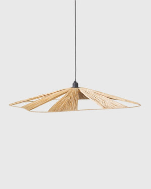Organic Flat Shade Raffia Pendant - Lighting Collective