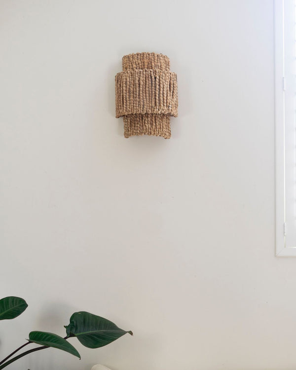 Organic Tiered Banana Leaf Wall Sconce | Niyah
