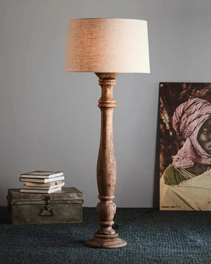 Organic Wooden Candlestick Floor Lamp - Lighting Collective