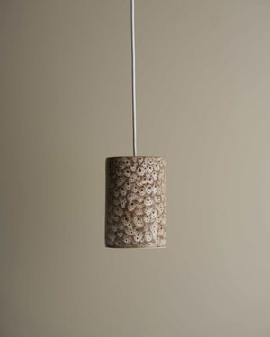 Handmade Patterned Ceramic Cylindrical Pendant