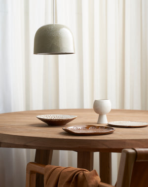 Handmade Patterned Ceramic Dome Pendant