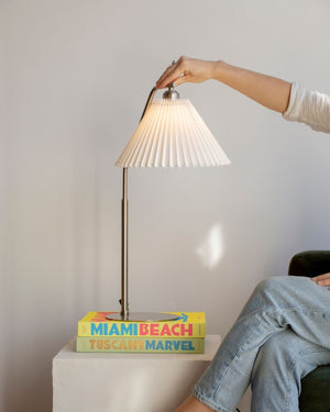 Pleated Cotton Shade Table Lamp | Styled in a Modern Living Room