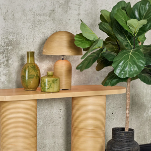 Rattan Dome Shade Table Lamp | Short | Lighting Collective