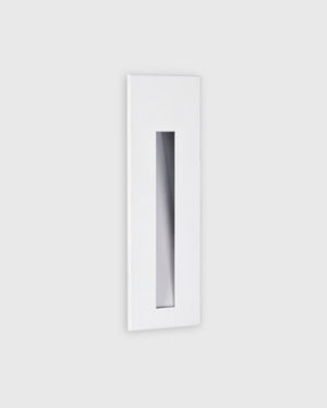 White rectangular step light with flush mount trim