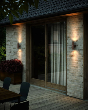Ribbed Exterior Up & Down Wall Light
