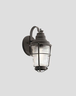 Ribbed Glass and Zinc Lantern Wall Light | Assorted Sizes-Lighting Collective