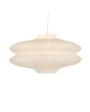 Bulbous Ribbed Paper Pendant | Large | Light On