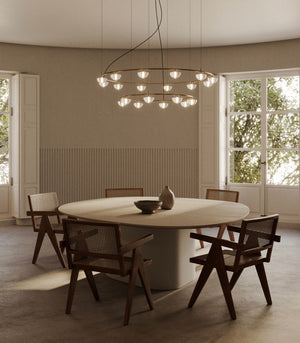Rippled Glass Shade Chandelier-Lighting Collective