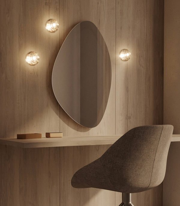 Rippled Glass Shade Wall Light