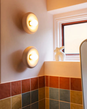 Rounded Disc Concrete Wall Light-Lighting Collective