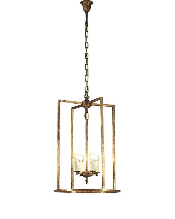Rustic Brass Lantern Pendant