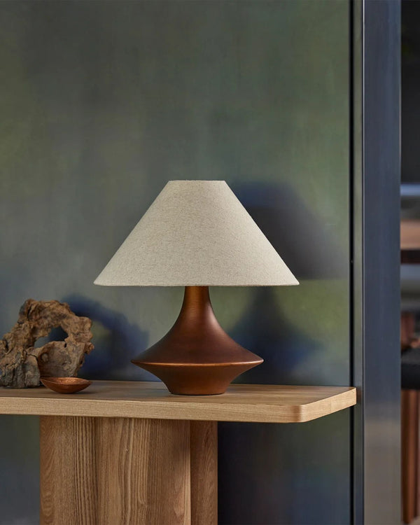 Sculpted Bronze Ceramic Table Lamp