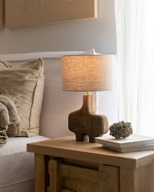 Sculptural Organic Timber Table Lamp | Sura in an Australian Coastal Home