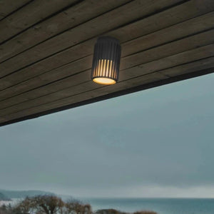 Seaside Ribbed Aluminium Cylindrical Ceiling Light | Anthracite | Lighting Collective