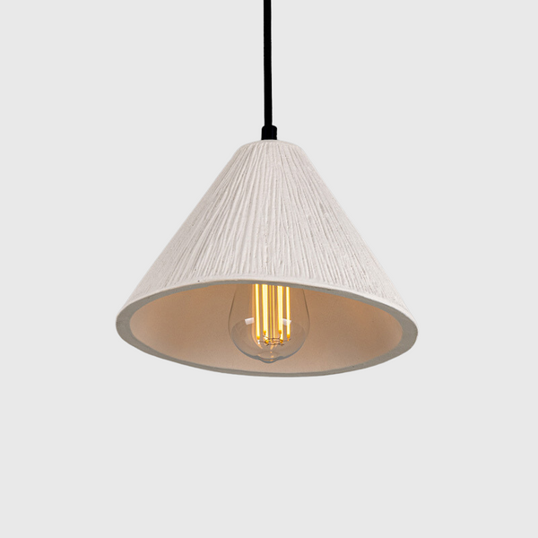 Short Ceramic Grooved Pendant