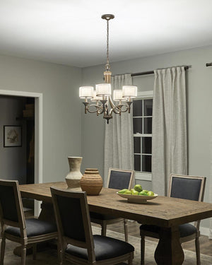 Sleek Contemporary Double Shade Chandelier-Lighting Collective
