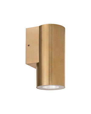 Fixed down wall light in brass finish