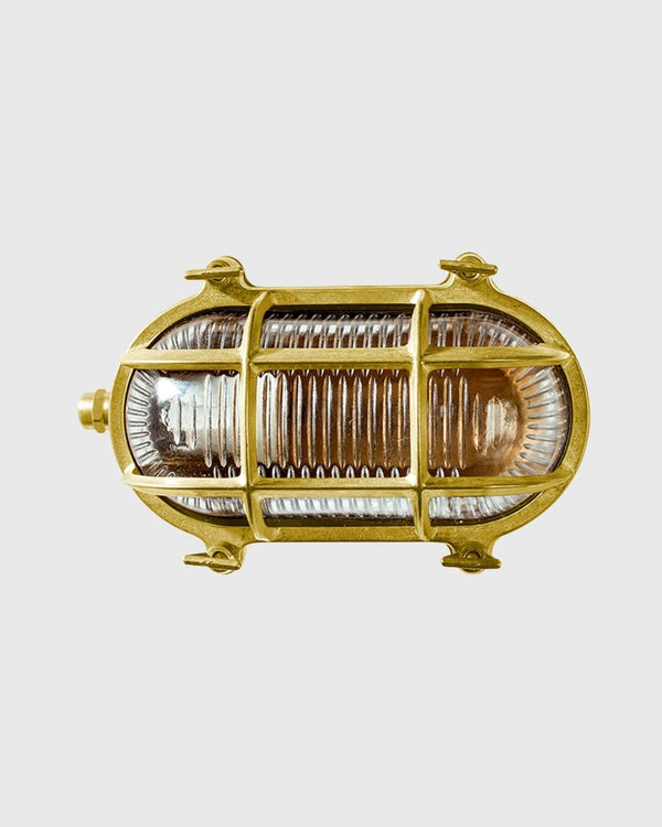 Solid Brass Caged Bunker Light